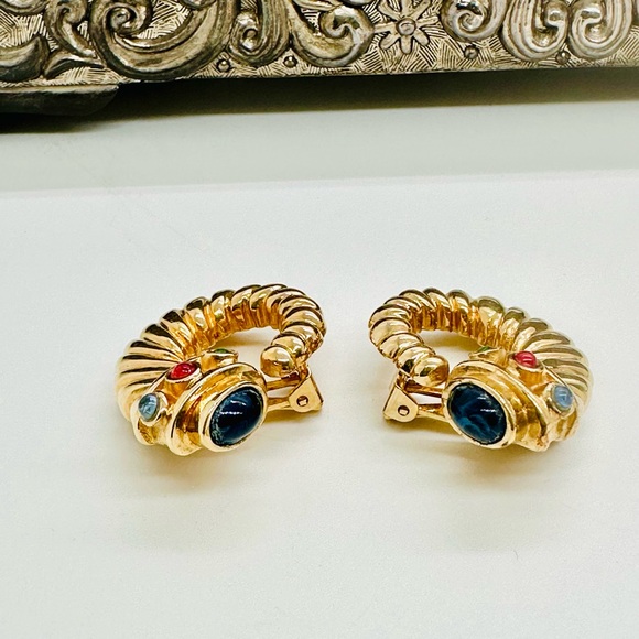 Rare Vintage Cornucopia Mogul Earrings - Picture 12 of 14